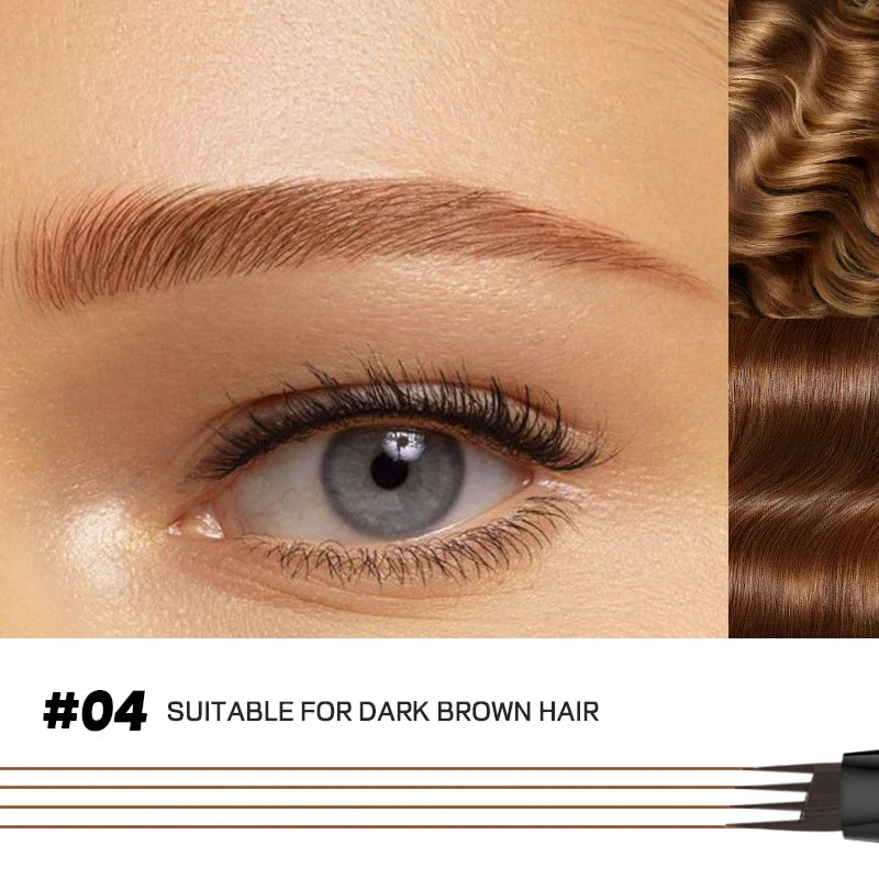 Liquid Four-pronged Eyebrow Pencil Extremely Fine Long-lasting Qme 04