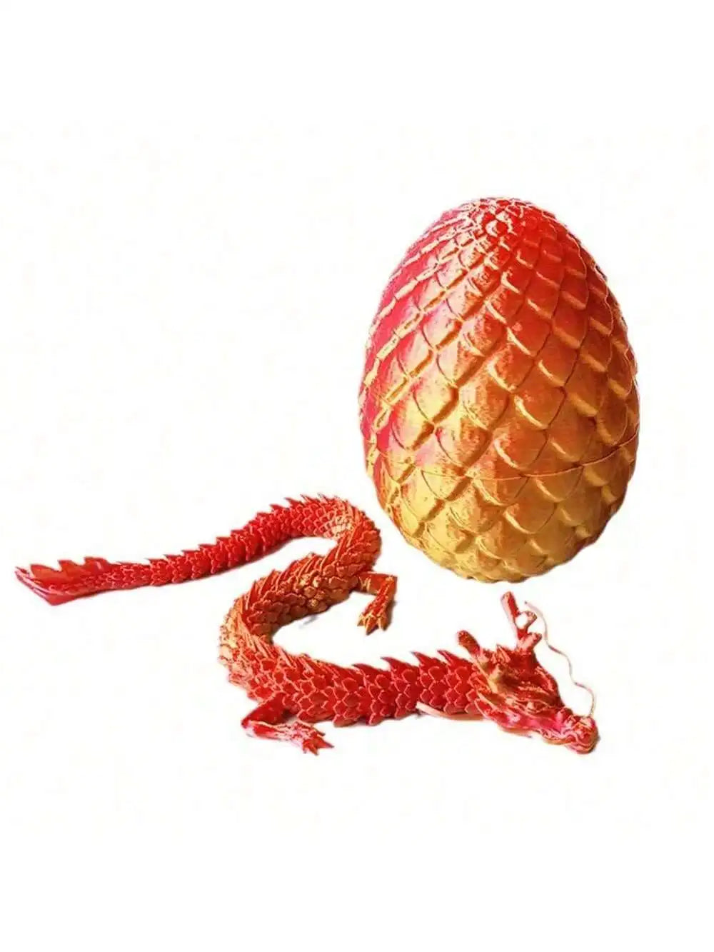 3D Printed Dragon Eggs Inside Rainbow Articulated Toys Crystal Red Qme red