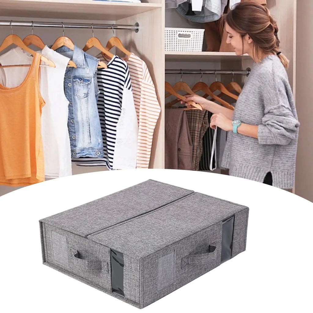Bed Sheet Storage Sheets Organizer For Linen Closet Foldable Fabric Box Bedding Bag For Closet Bedroom Moving Apartment Dorm Qme