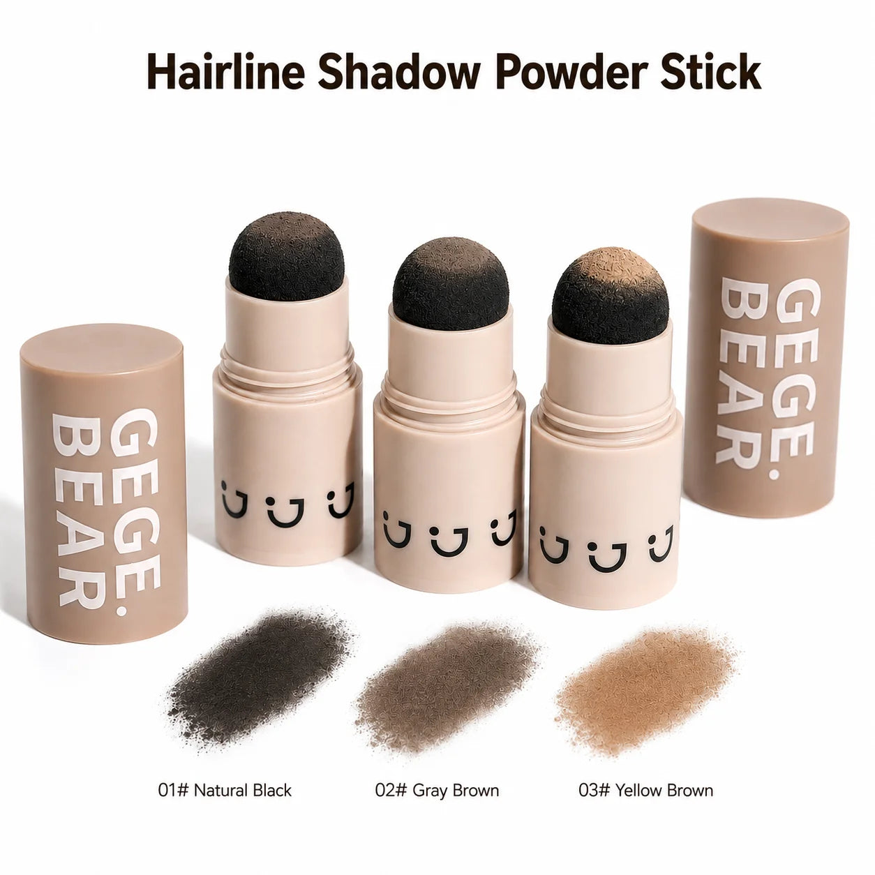 Hairline Shadow Powder Stick Waterproof Root Touch Up Concealer for Gray Roots Thinning Hair Natural Hairline Filler 3 Colors Qme