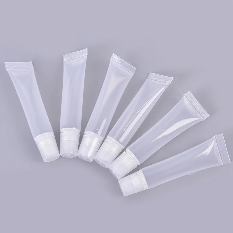 Empty Lipstick Tube Clear Squeeze Container Lip Balm Soft Makeup Gloss Qme