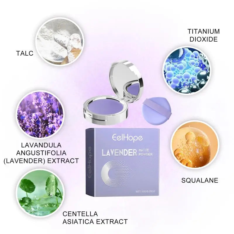 Matte Foundation Powder Lavender Oil Control Loose Setting Waterproof Qme