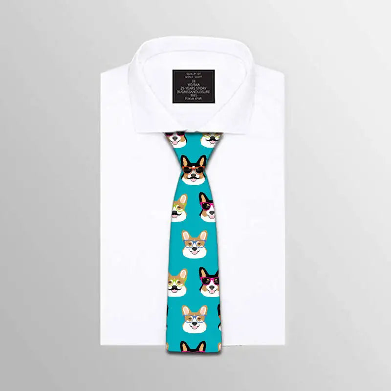 Fashion Animal Print Male Necktie Cartoon Duck Slim Polyester Tie Qme