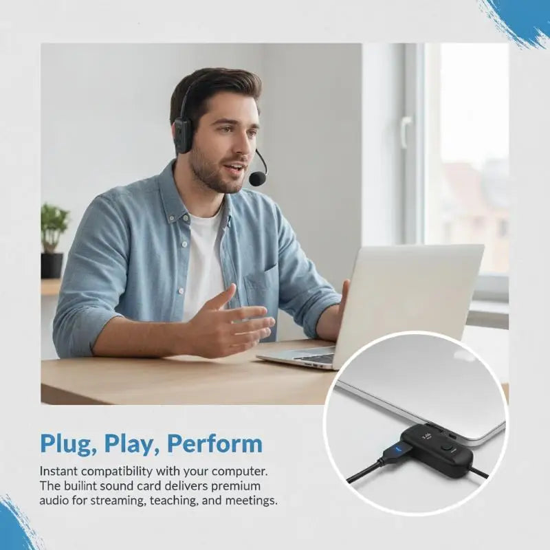Wireless Head-worn Microphone Low Noise Clear Sound Output Mic Qme