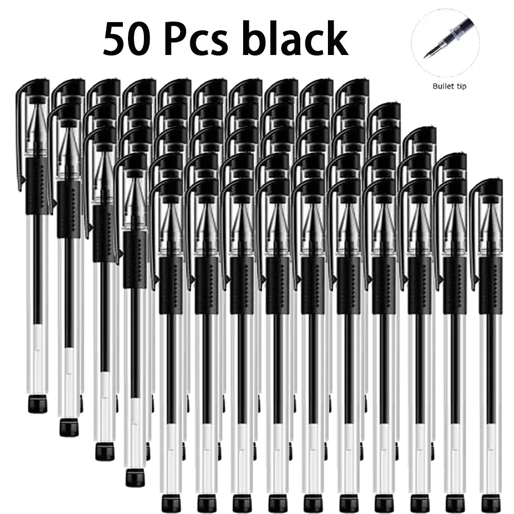 20-100Pcs Minimalist Gel Rollerball Pens Multi-purpose Smooth Writing Gel Pens Office Student Daily School Stationery Supplies Qme 50 black