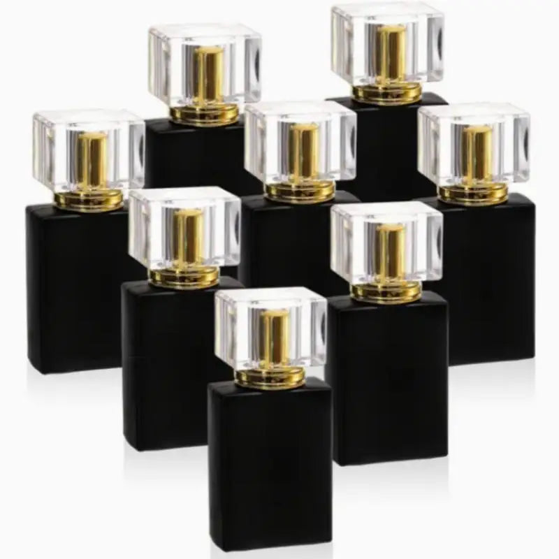 High-end Portable 30 Bright Black Glass Perfume Bottle Empty Spray Qme