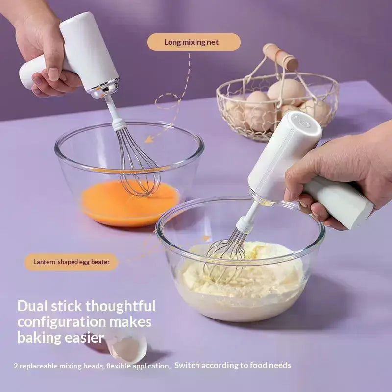 Rechargeable Handheld Electric Egg Beater Wireless Hand Mixer Baking Qme