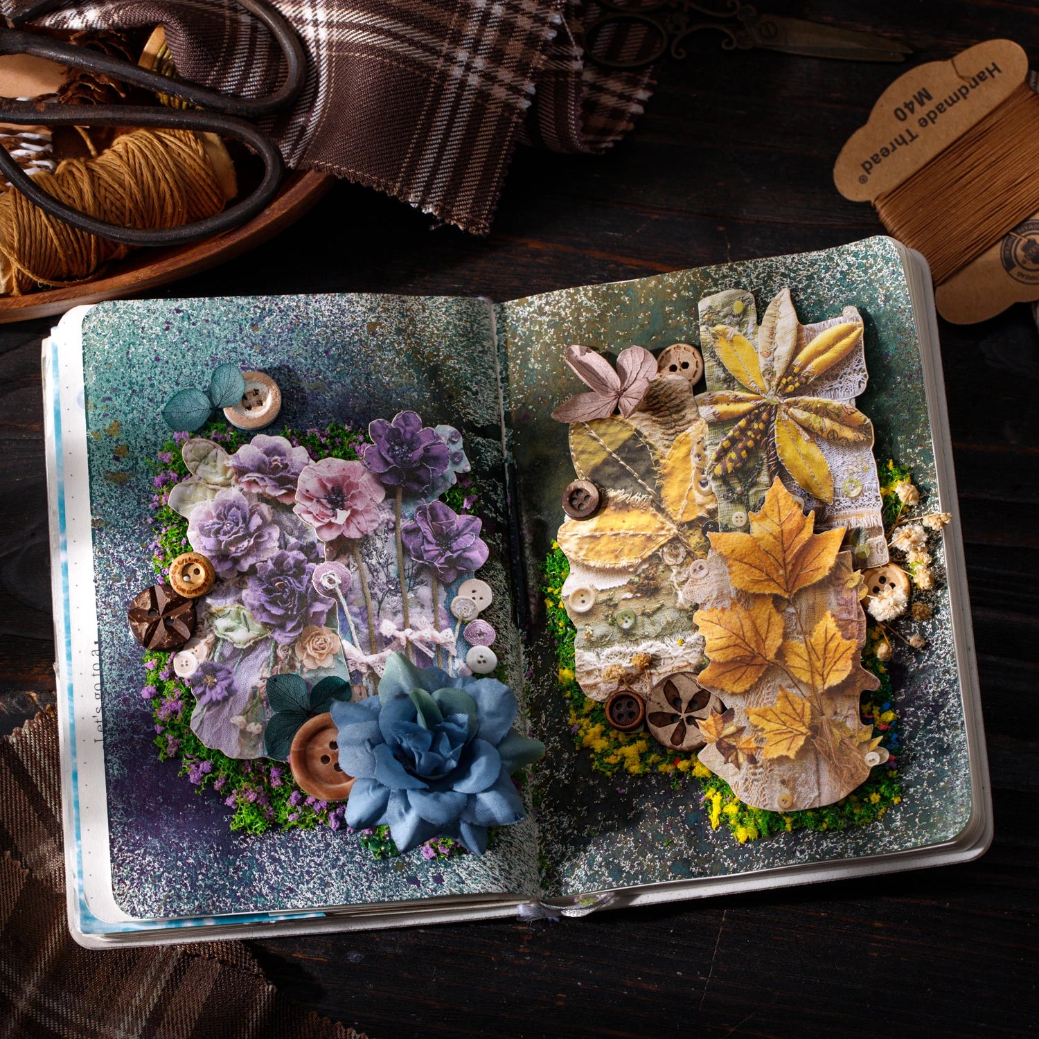 20sheets/bag Floral Nature Vintage Background Stickers for DIY Scrapbooking Phone Case Decoration Birthday Gifts Teaching Reward Qme