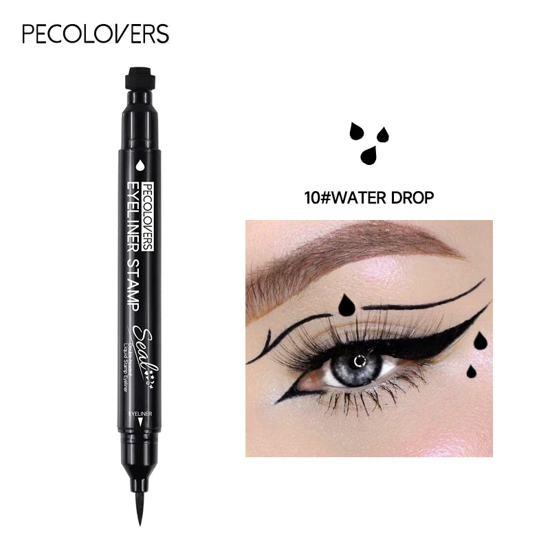 Double-head Liquid Eyeliner Pen Stamps Natural Finish Waterproof Qme 10