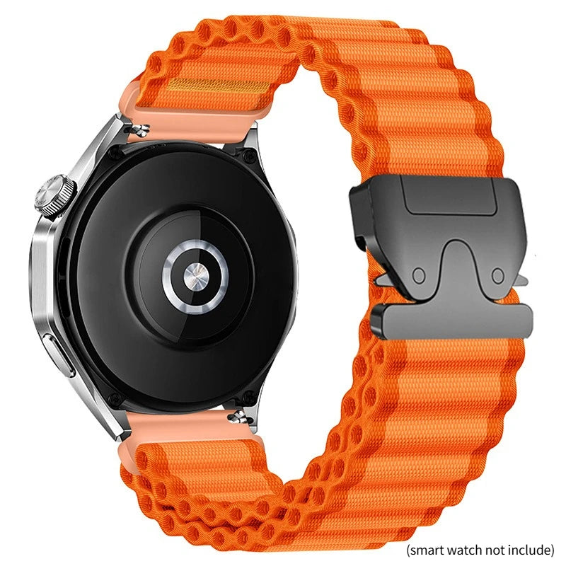 QuickFit 20mm 22mm 26mm Woven Nylon Band For Garmin Fenix 8 47mm 51mm 7 7X 6 6X 5 5X Plus/Enduro 3/Epix Pro Gen 2 Strap Bracelet Qme Orange Black 20mm