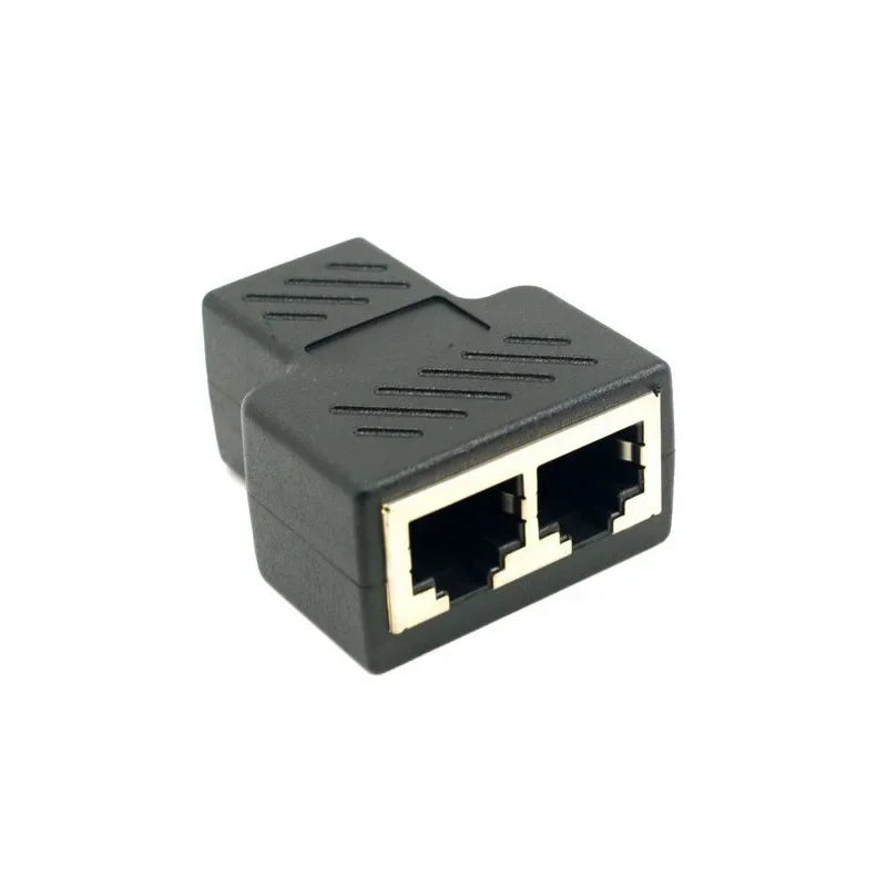 10pcs Black Ethernet Adapter Lan Cable Extender Splitter for Internet Connection Cat5 RJ45 Splitter Coupler Contact Modular Plug Qme