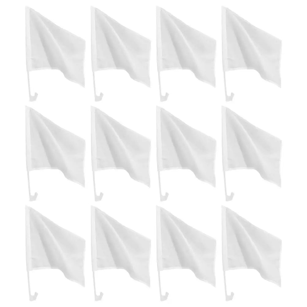 12Pcs Blank Flag Set Handheld Waving Flags for Car Window Use Lightweight Comfort Grip DIY Decoration Fan Sports Event Signal Qme Default Title