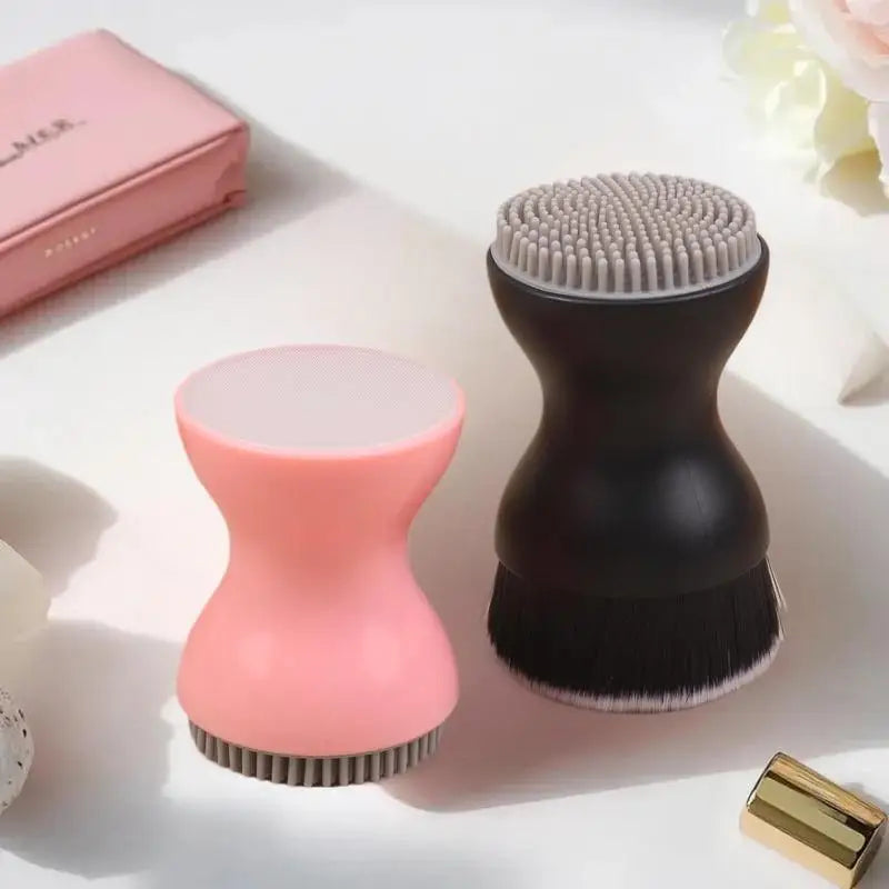 Mini Manual Facial Cleansing Brush Double-sided Silicone Massage Tool Qme