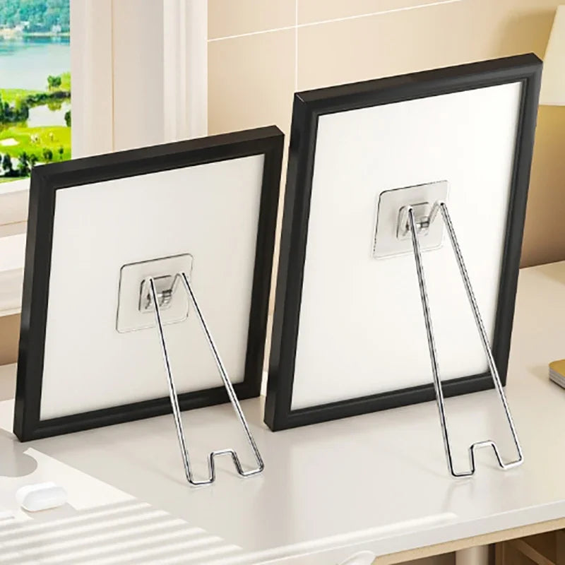 No Drill No Nail Photo Frame Stand Desktop Display Holder For Pictures Albums And Artwork Easy Setup Sturdy Support Only Bracket Qme