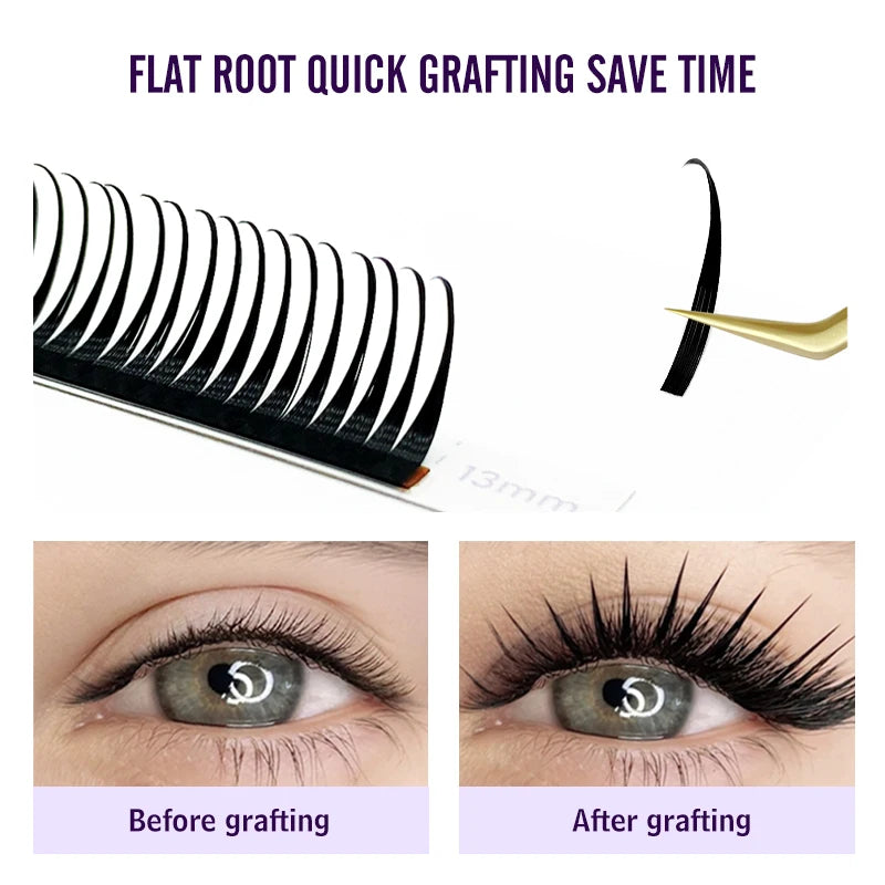 NATUHANA Wet Eyelash Extension Easy Grafting Lashes Manga Wispy Qme