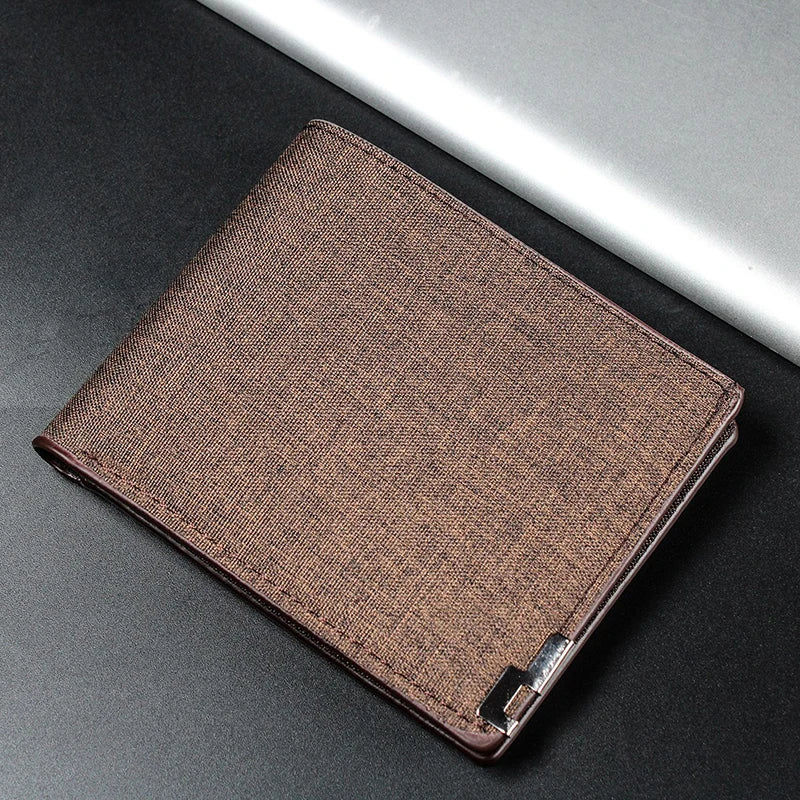 Denim Leather Storage Wallet Men Multi-functional Money Clip Simplified Coin Purse Large-capacity Multi-layer Storage Bags Qme BROWN