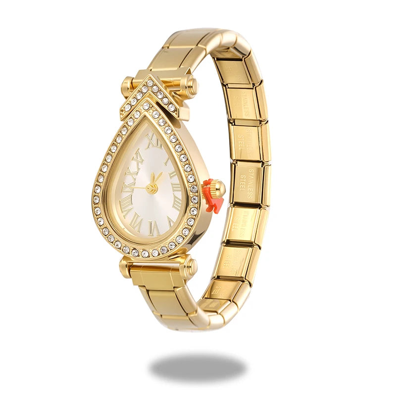 2026 Y2K Printed Pattern Dial Women's Stainless Steel Simple Square