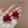 Butterfly Hair Claws-Bow Hair Clips For Women,Elegant Princess Grip Clamps,Sweet Minimalist Style Barrettes Qme Red 20pcs