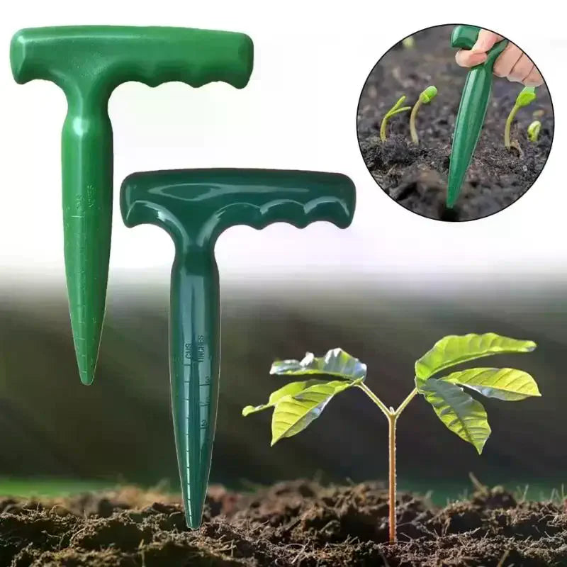 Handheld Clear Scale Garden Hole Puncher Lightweight Digging Planting Qme