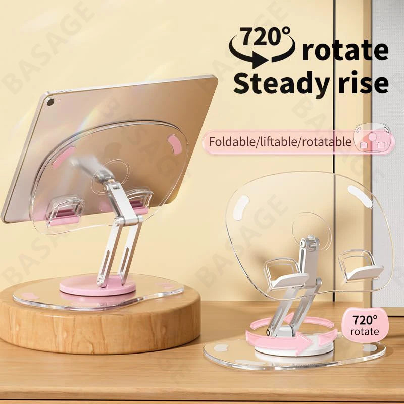Multi Function Adjustable Lift Creative Mobile Phone Tablet Stand Aluminum Desktop Foldable Lazy Stand Cute Acrylic Plate Q16 Qme