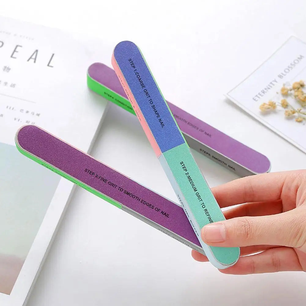 Professional Nail File Nail Buffers Blocks For Natural Nails Shine Smoother Upgrade Seven Steps Polisher Fingernail Files Buffer Qme