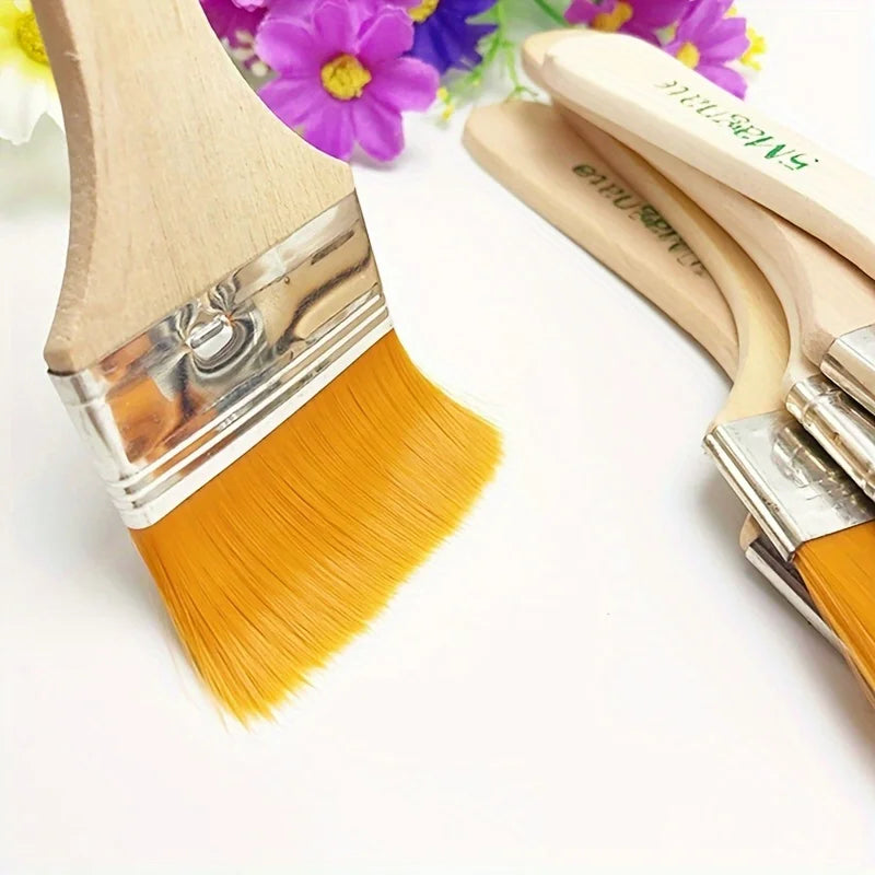 12pcs/set Nylon Bristles Oil Painting Board Brush Barbecue Brush Large Medium Small Paint Bristles Brush Art With Children's Qme