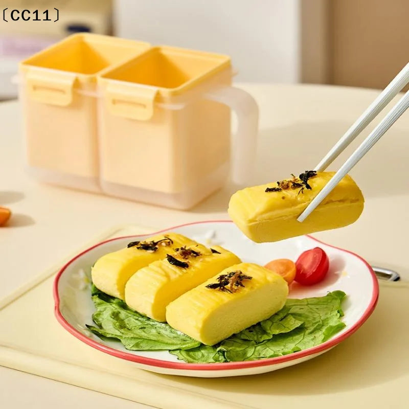 Microwave Tamagoyaki Mold Cups Double Compartments Easy Release Qme