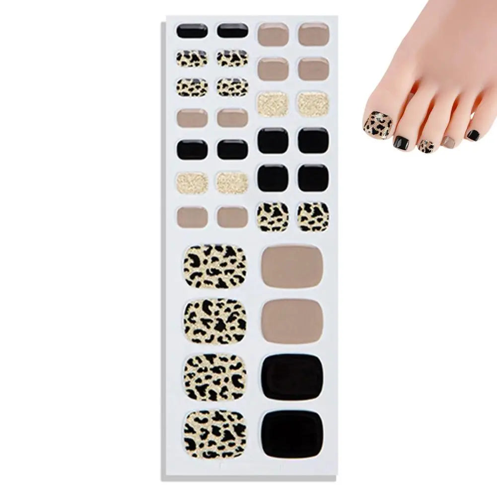 Nail Stickers Woman Strips Cheetah Print Gel Wraps Long Lasting Full Qme A