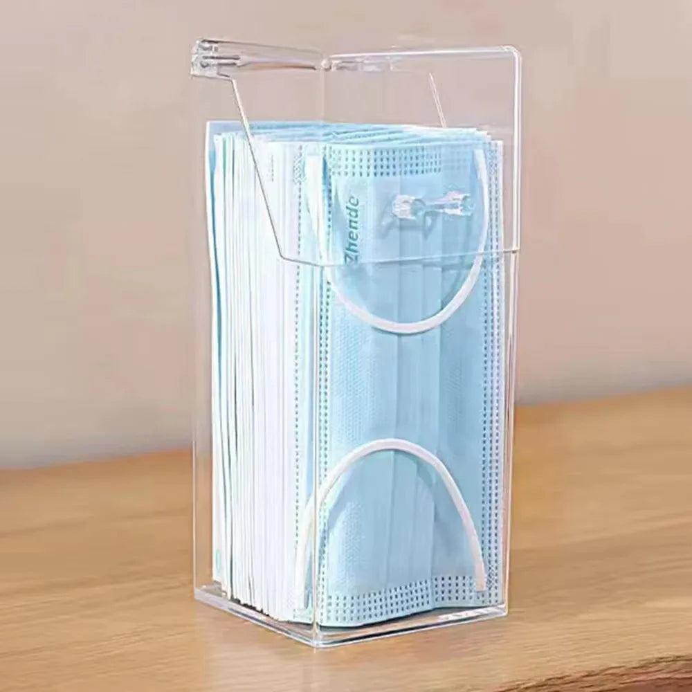 1/3PCS Transparent Mask Storage Box With Cover Dust Mouth And Nose Cover Door Desk Entrance Mask Box Qme 1PC