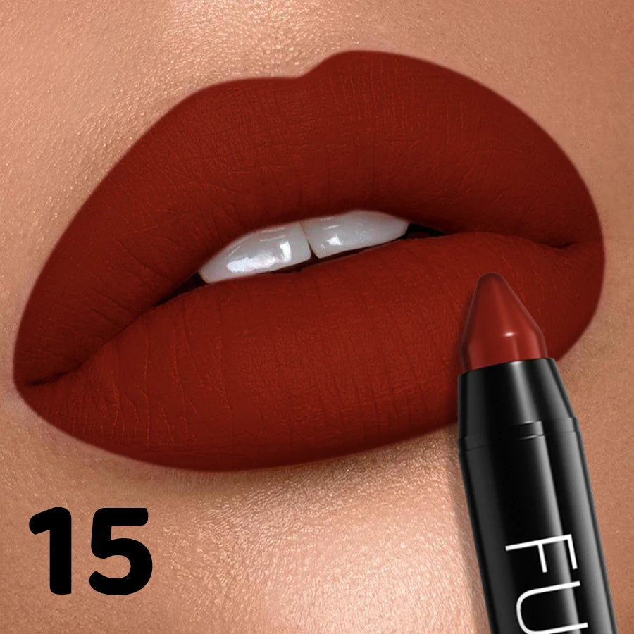 16 Nude Brown Lipliner Pen Waterproof Lipstick Sexy Red Matte Contour