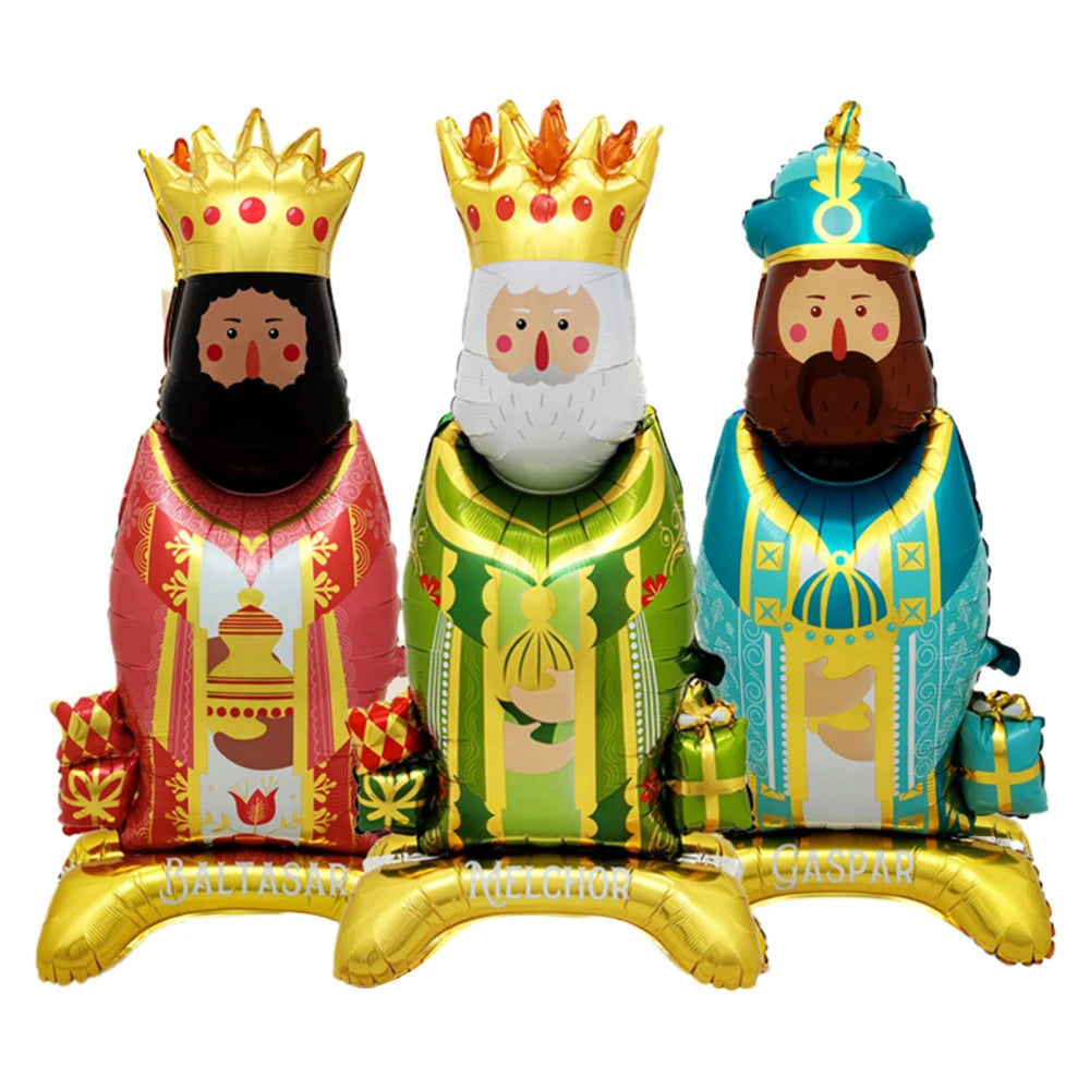3pcs/set Kings Balloons King's Head Crown Balloons Cartoon King Aluminum Film Balloon Baby Shower Supplies Christmas Gift Globos Qme 3pcs Others