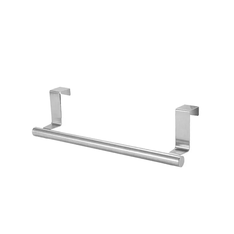 Stainless Steel Towel Rod,drillless Cabinet Door Rack Hanging Towels,Bathroom Accessories Door,Kitchen/bathroom Storage Qme 23.5CM-1PC