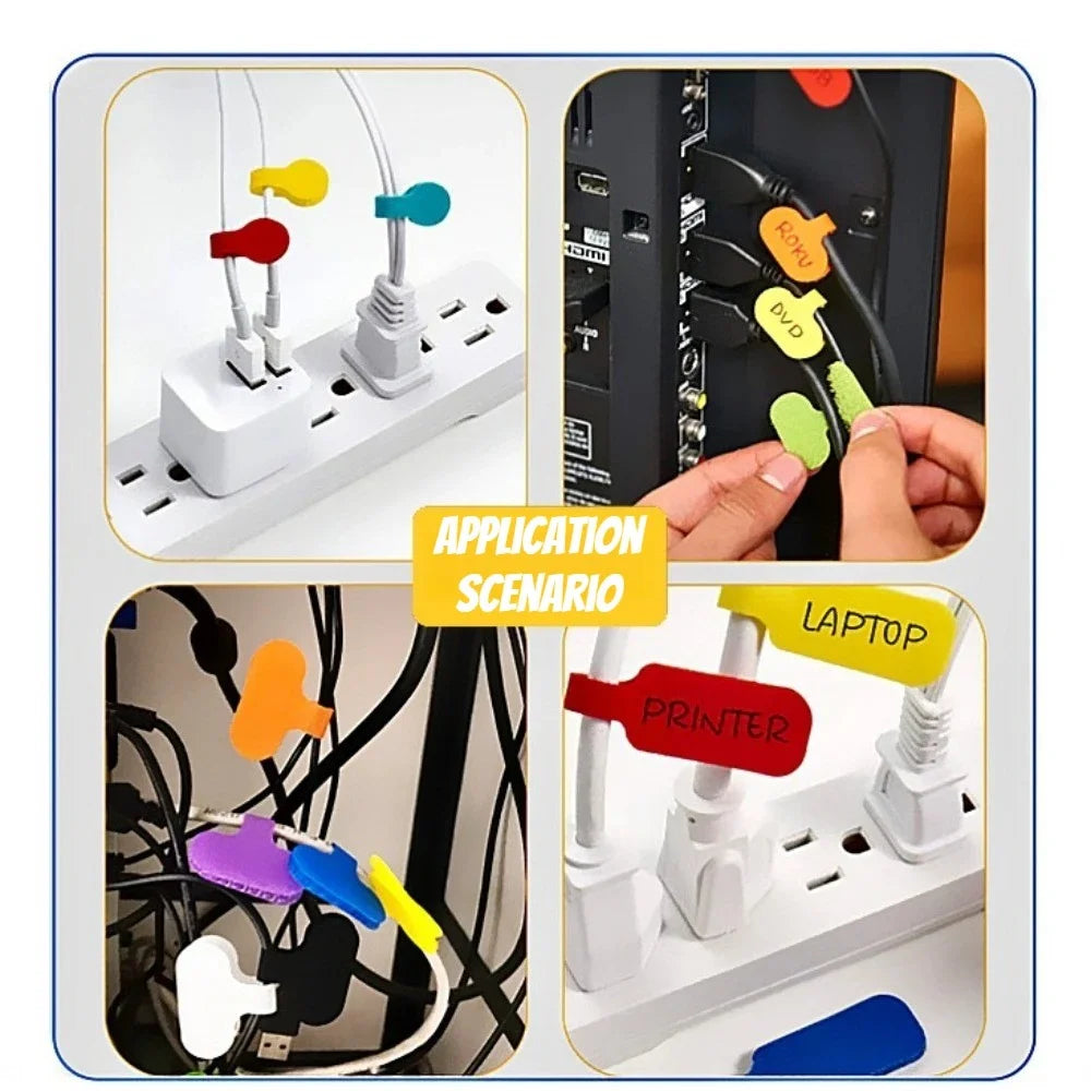 Colored Label Cable-Ties Durable Wiring Accessory Wire Sorting Marking Tool for Indoor Home Circuit Arrangement Qme