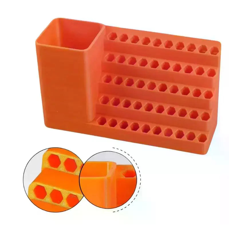 Screwdriver Head Storage Toolbox Hole Board Screwdriver Stand Hex Shank Organiser Drill Holder 50 Holes Bit Organiser Qme