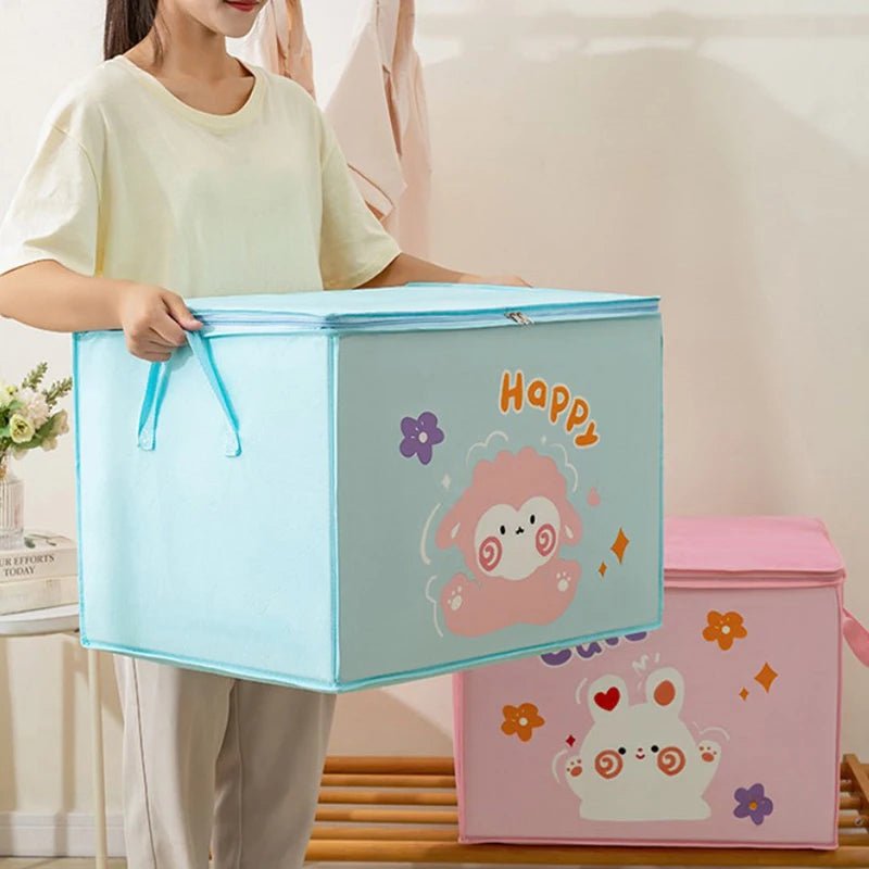 Cube Folding Toys Storage Box Kids Toys Organizer Box Felt Cloth Fabric Storage Basket For Cartoon Animal Nursery Toy Bins Qme
