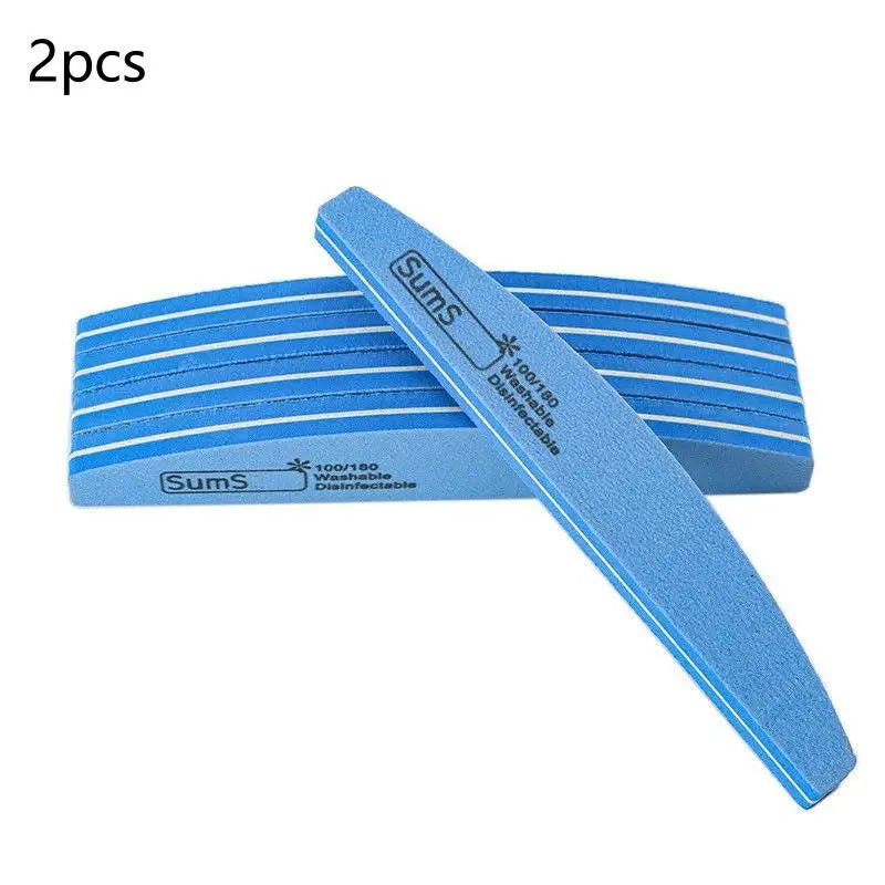 2 5 Professional Double-sided Nail File Block Colorful Sponge Polish