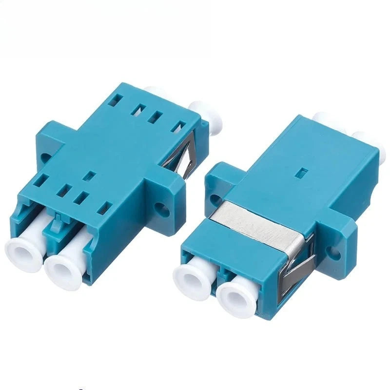 50pcs Fiber optical Flange Coupler LC-LC Duplex Coupler Connector Single Mode Plastic duplex optical fiber adapter LC UPC Qme