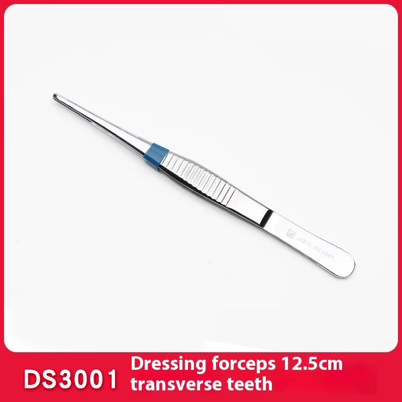 Stainless Steel Tissue Tweezers Hook Forceps Round Head Dressing Qme a