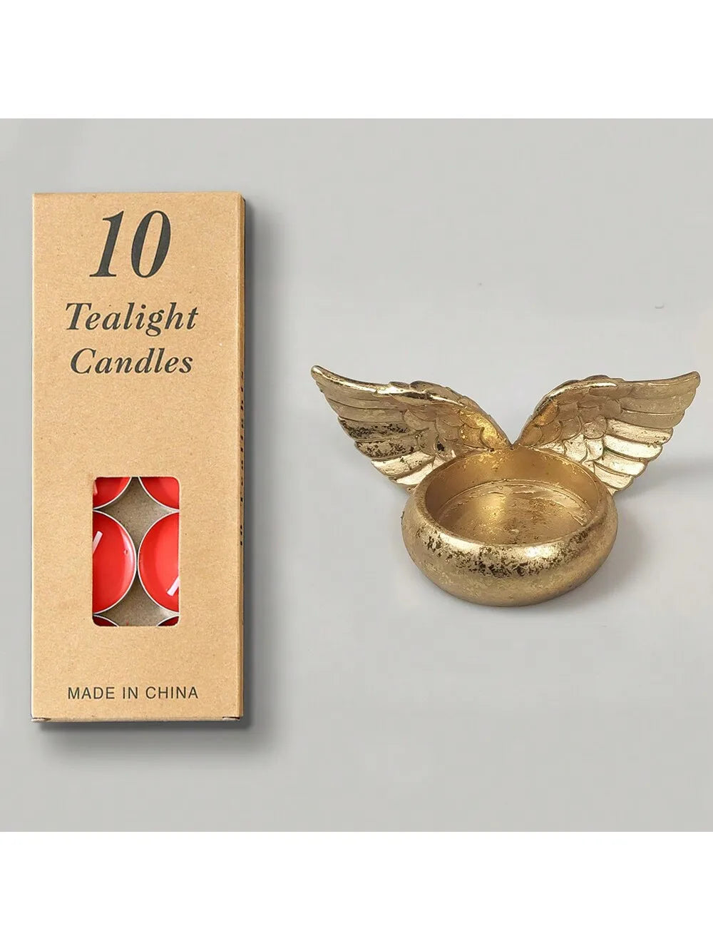Creative Retro Vintage Resin Crafts Ornaments Home Circular Wing Qme Red Tea Wax