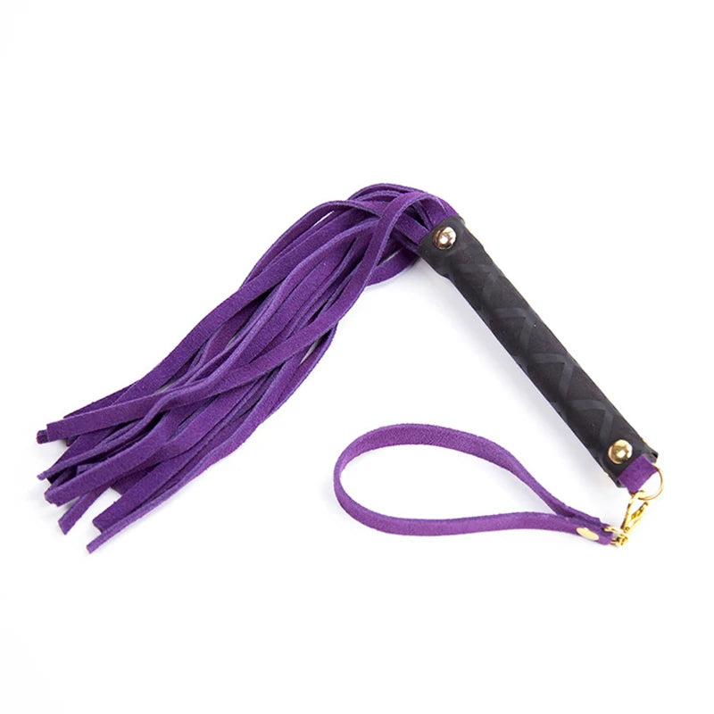 Pu Leather Pimp Whip Racing Riding Crop Party Flogger Hand Cuffs Qme