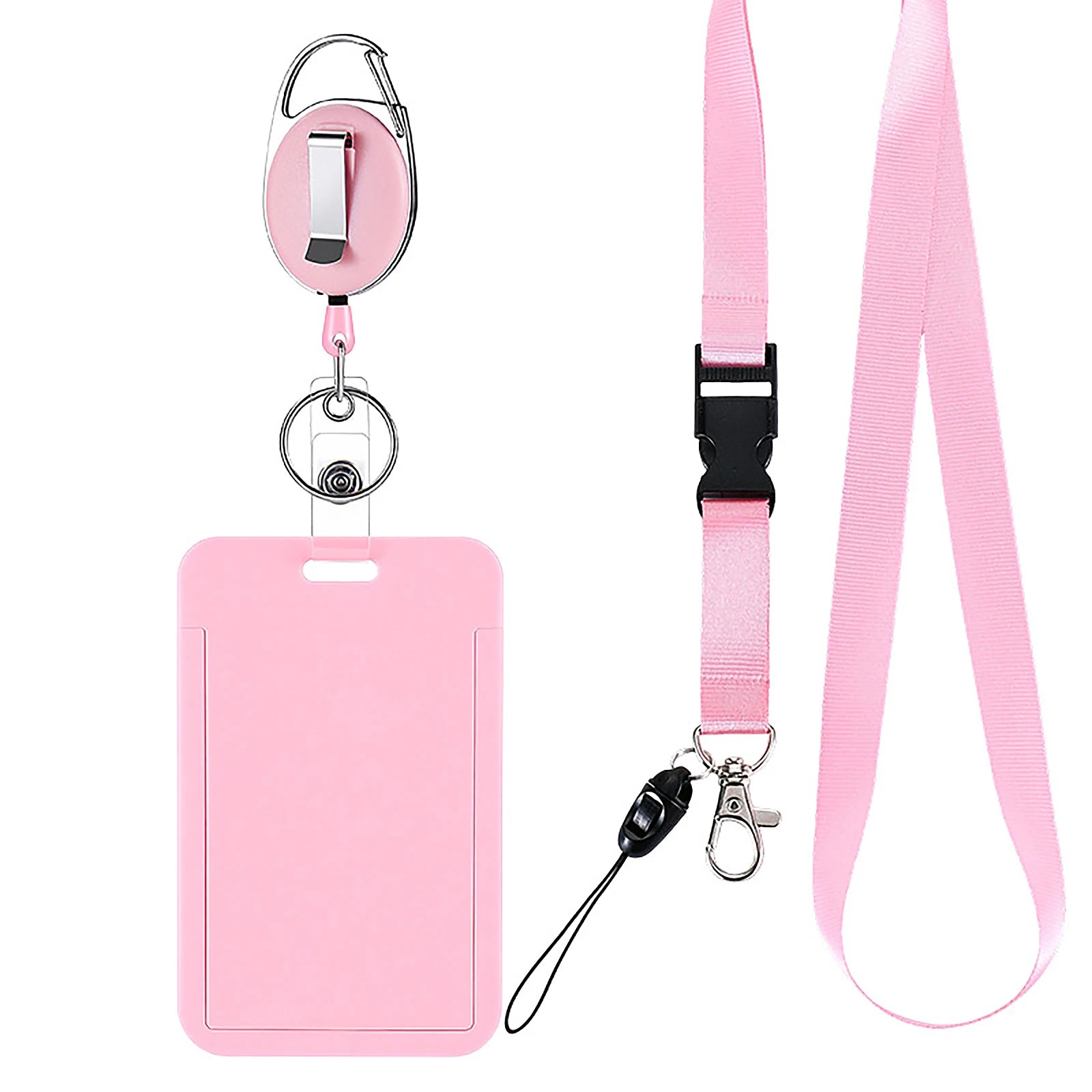 Solid Color Lanyard for Working Permit Case Keys ID Tag Name Badge Holder Pass Bus Access Employee's Work Card Cover Qme Pink