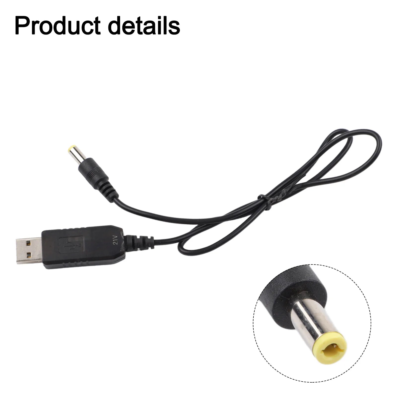 1 *Boost Line 5V To 21V Boost Cable 21V Battery Charging Cable DC Interface USB Adapter For 21V Battery/ 5V Charging Head Qme Default Title