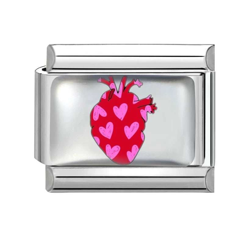 Wholesale Fashion Pink Love Heart Butterfly Planet Dice Cherry