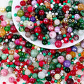 50g Assorted Glass Beads for Jewelry Making 2-10mm Colorful Crystal Beads for Bracelets Earrings Necklaces Crafts Making DIY Art Qme Christmas
