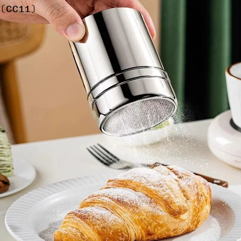 Duster Cover Cocoa Powder Coffee Stainless Steel Fine Mesh Bucket Qme