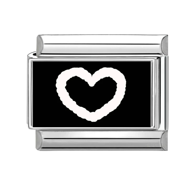 2026 New Wholesale Cute LOVE Black Series Charm Bracelet Fit 9mm Bracelet Stainless Steel Italian Links Making DIY Jewelry Gifts Qme Style 14