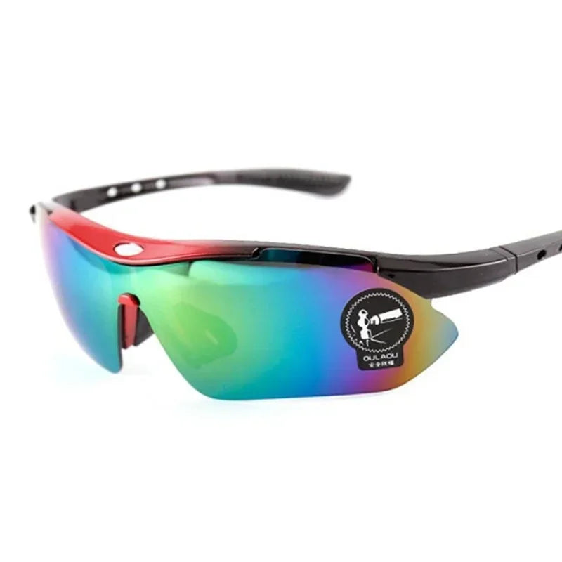 Outdoor Sports Camping Hiking Driving Fishing Sport Sunglasses Polarized Sun Goggles for Men and Women Qme Red colorful