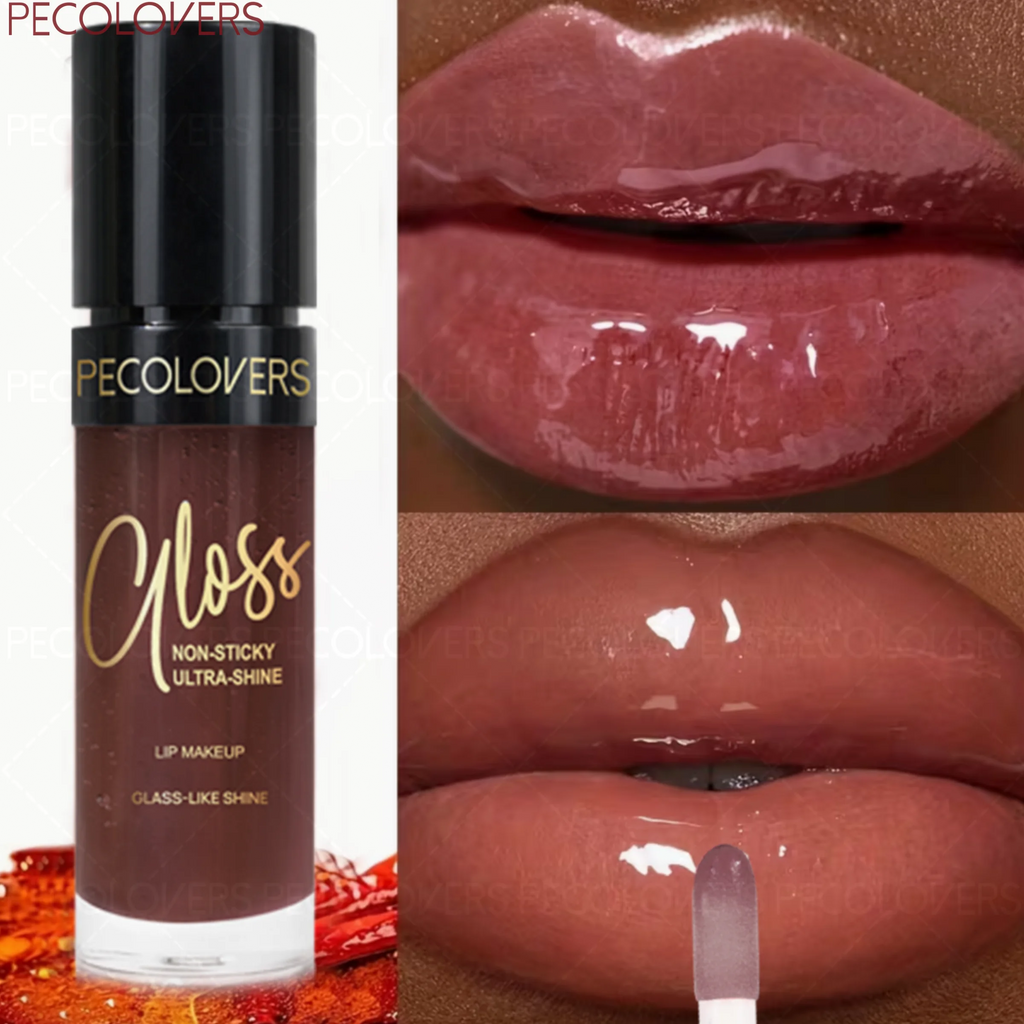 Shiny Plump Lip Glaze Tinted Gloss Pink Berry Nude Non-smudge Lips Qme
