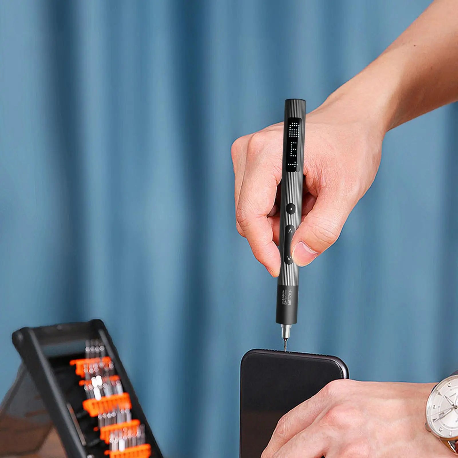 Electric Screwdriver 1 Mini Tool 3 Torque Settings LED Light Laptop Qme