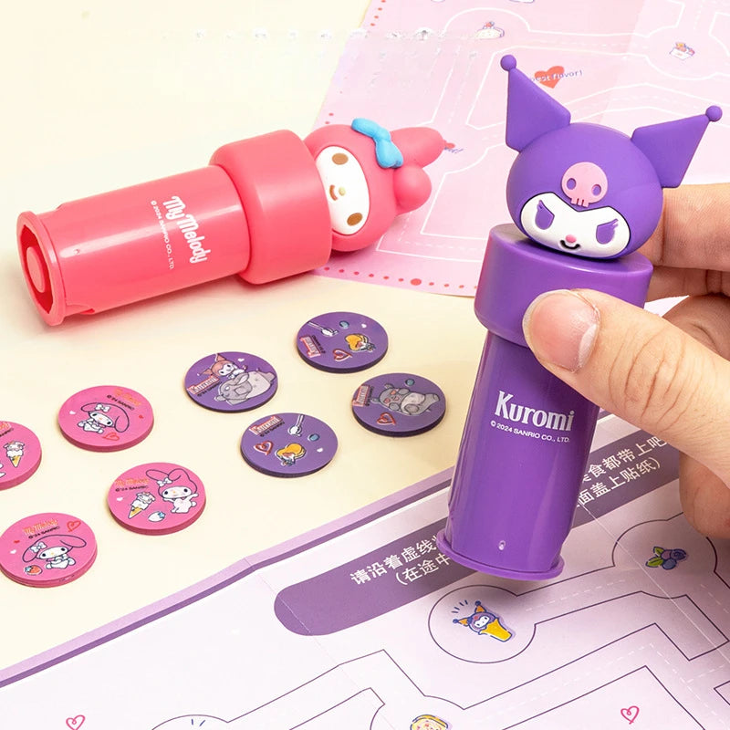 Hello Kitty Kuromi Puzzle Birthday Toy Stamps Stickers Melody Cute Qme